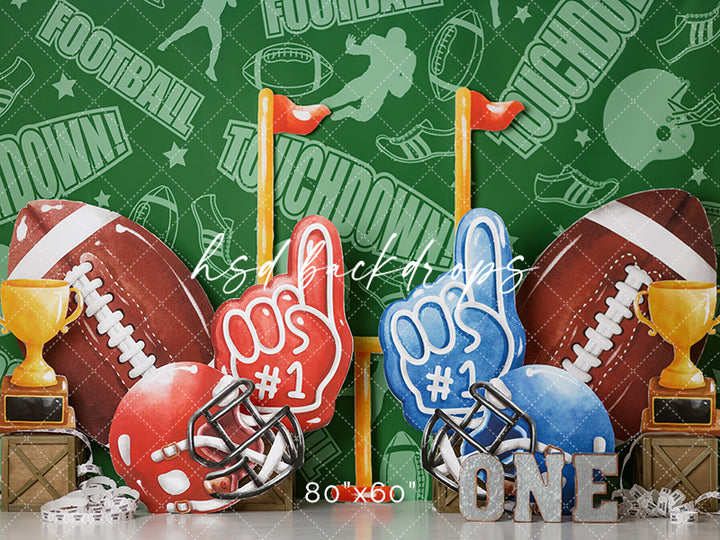 #1 Football Fan Cake Smash Photography backdrop for Birthday Photos