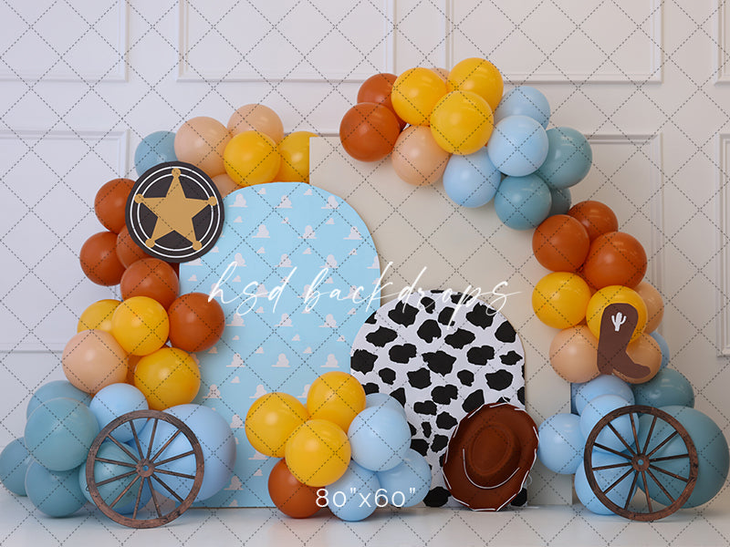 Woody the Cowboy Birthday Cake Smash Photo Backdrop