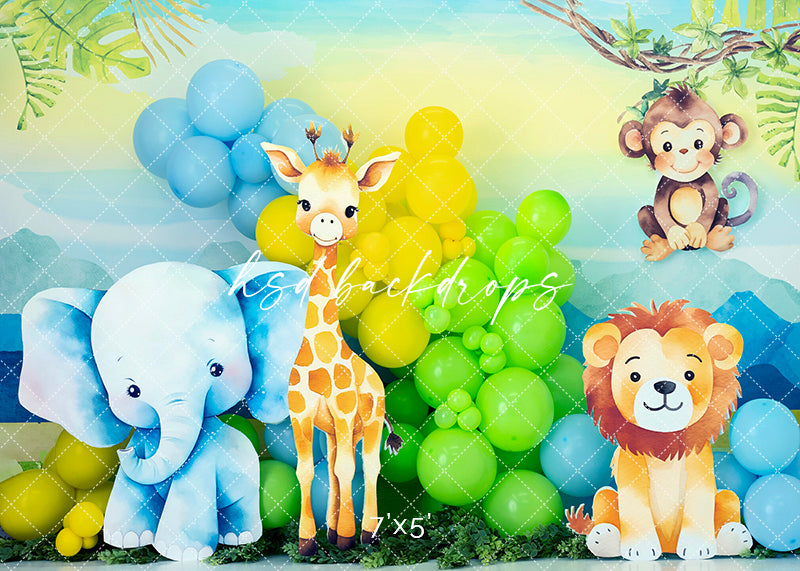 Baby Safari Animals - HSD Photography Backdrops 