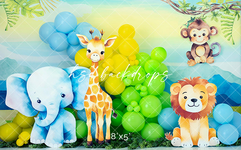 Baby Safari Animals - HSD Photography Backdrops 