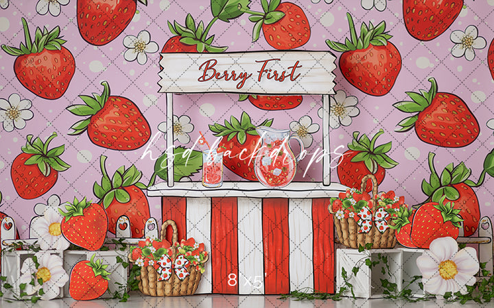 Berry First Strawberry Stand - HSD Photography Backdrops 