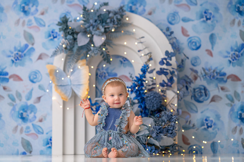 Blue Butterfly Arch - HSD Photography Backdrops 