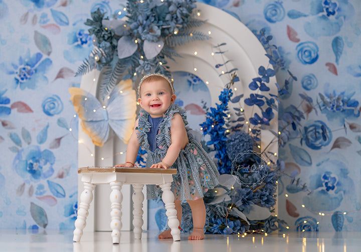 Blue Butterfly Arch - HSD Photography Backdrops 