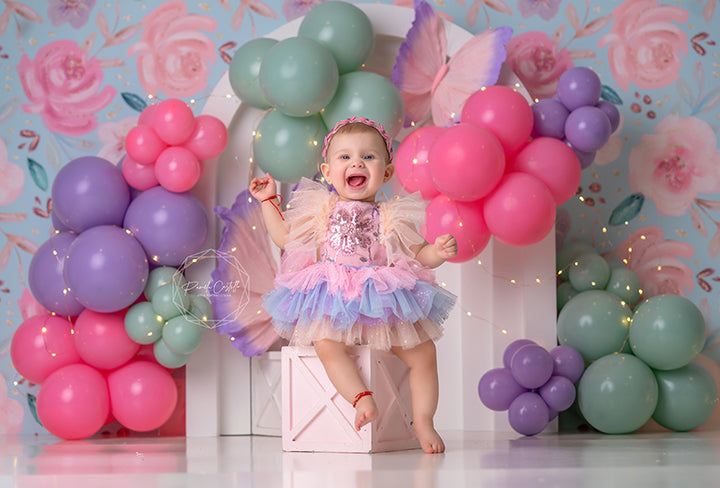 Pink & Purple Butterfly Arch - HSD Photography Backdrops 