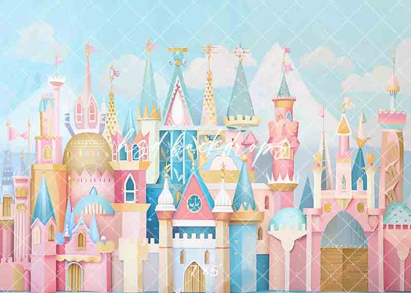 It's a Small World Pastel Castle - HSD Photography Backdrops 