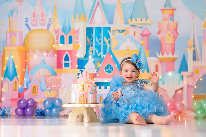 It's a Small World Pastel Castle - HSD Photography Backdrops 