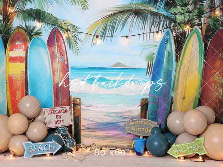 Beach Access Birthday Cake Smash Backdrop for Photography