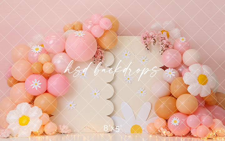 Daisy Love Cake Smash Backdrop