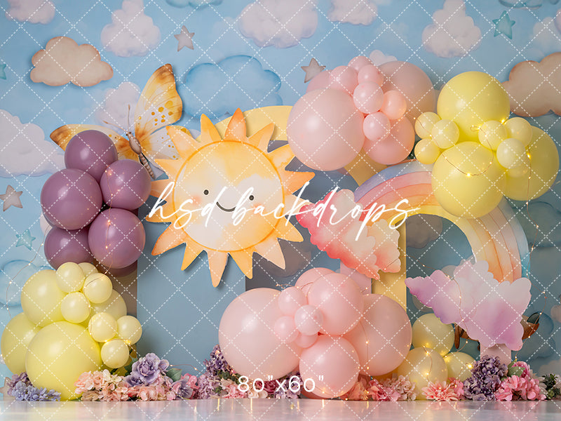 My Little Sunshine Cake Smash Birthday Photography Backdrop