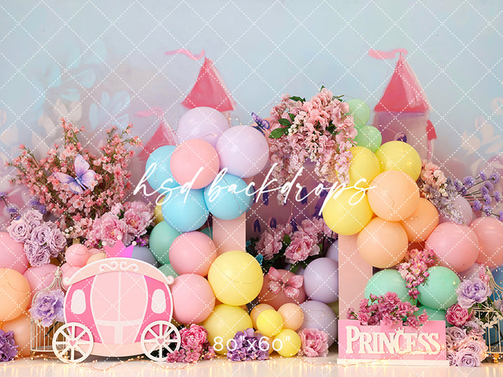 Princess Garden Birthday Cake Smash Backdrop for Photoshoot 