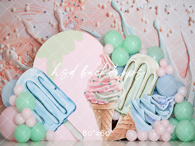 Ice Cream Cone Cake Smash Photo Background