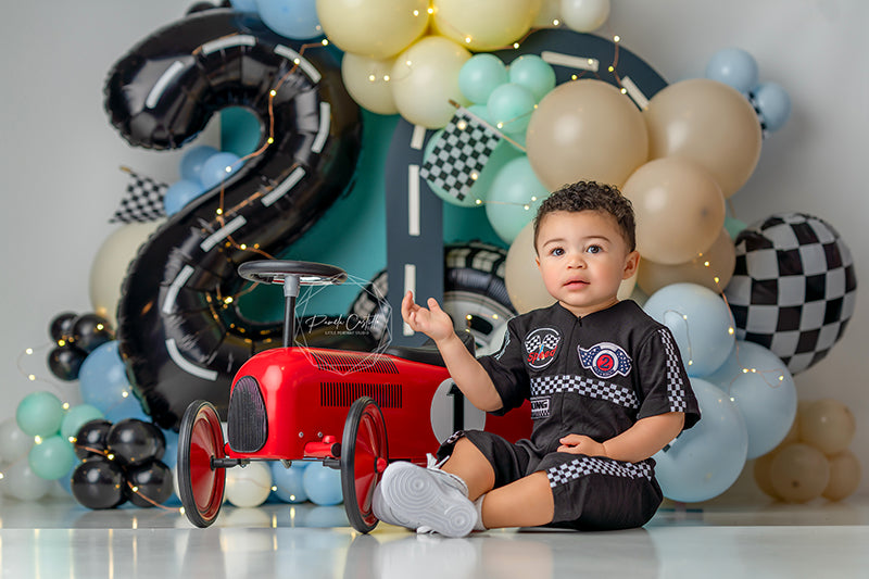 Two Fast Birthday Balloon Backdrop for Cake Smash Studio Photos