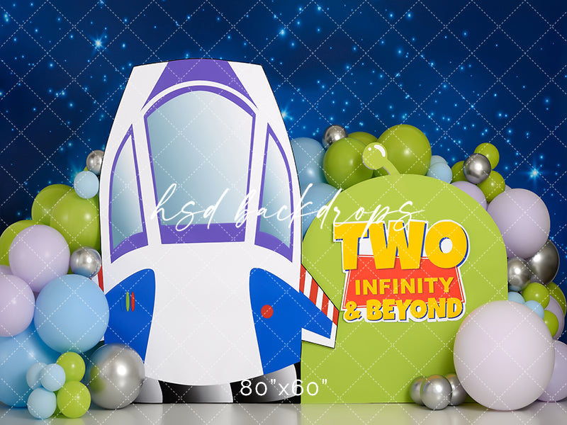 Two Infinity & Beyond Birthday Cake Smash Photography Backdrop 