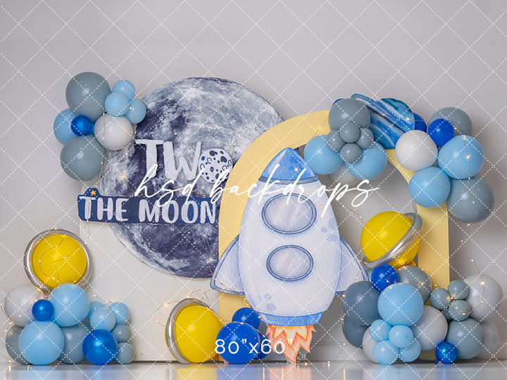 Two the Moon Birthday Cake Smash Photography Backdrop