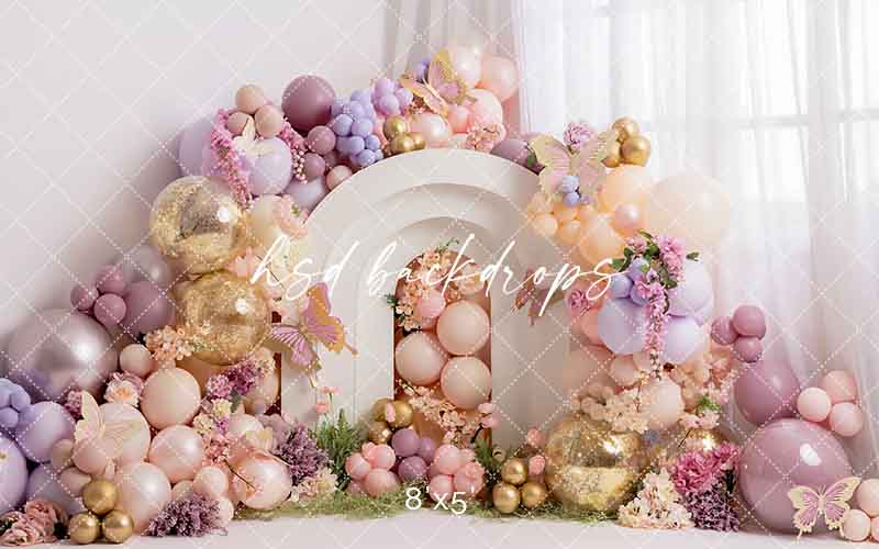 Blooming Butterflies Cake Smash Backdrop