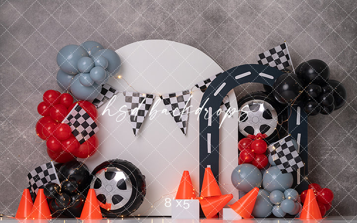 Start Your Engines Racing Cake Smash Backdrop