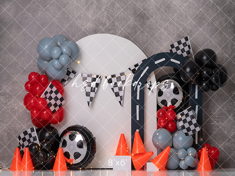 Start Your Engines Racing Cake Smash Backdrop