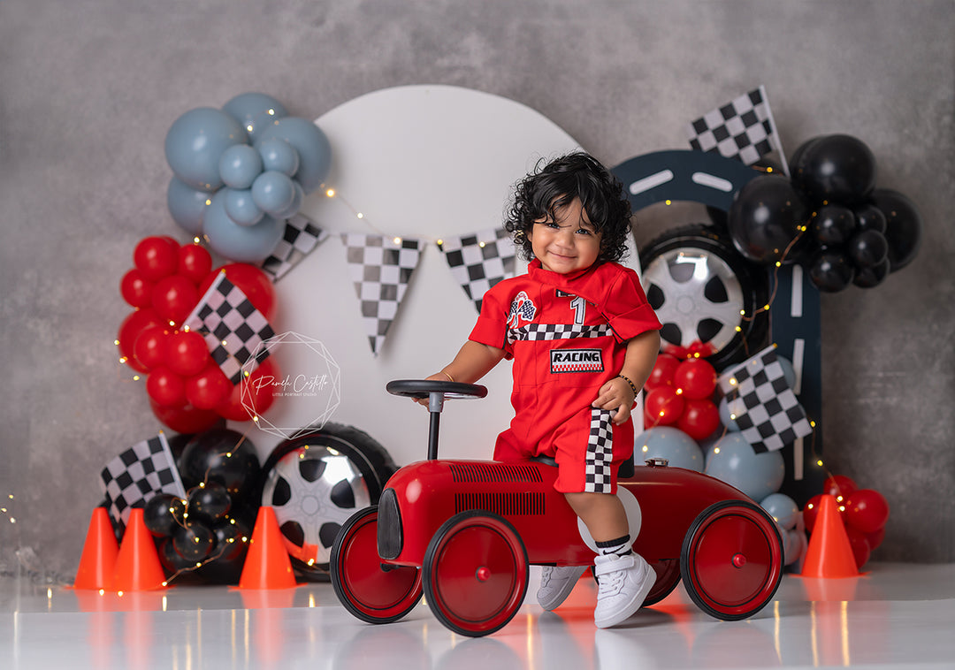 Start Your Engines Racing Cake Smash Backdrop