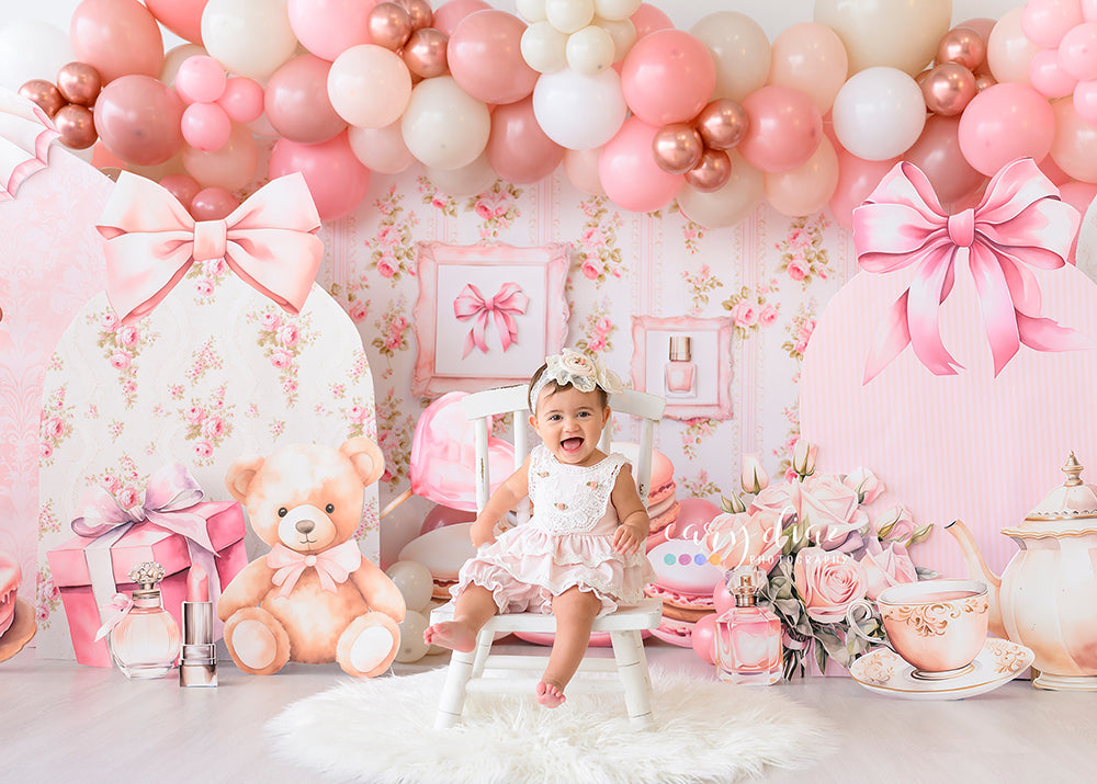 Pink Coquette Cake Smash Backdrop