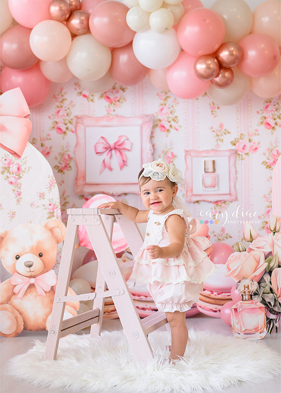 Pink Coquette Cake Smash Backdrop