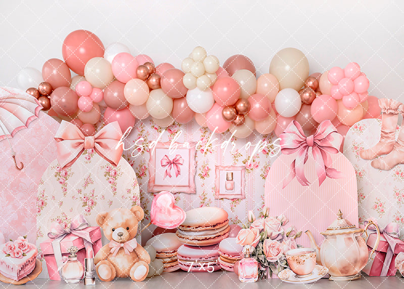 Pink Coquette Cake Smash Backdrop