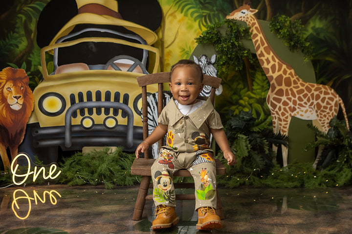 Safari Jungle theme Backdrop for Birthday Photos