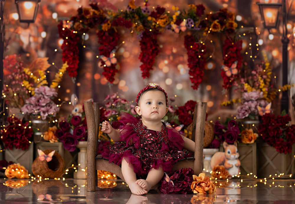 Fall Birthday Cake Smash Photo Backdrop 