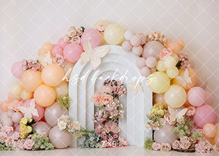 Sweet Peach Butterfly Arch