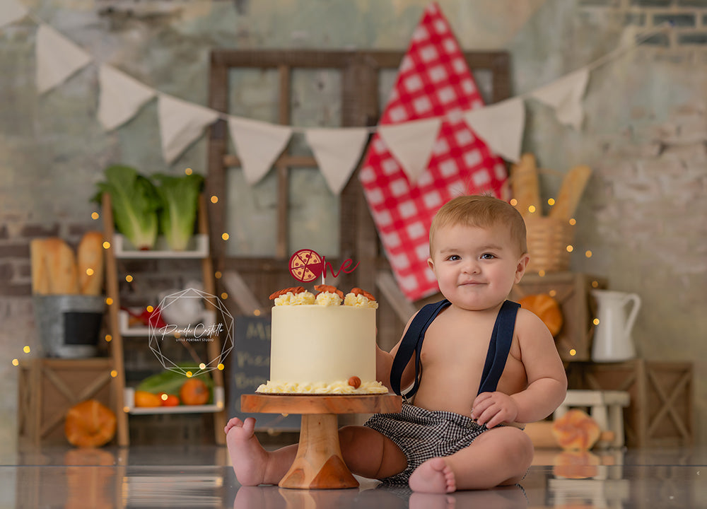 Little Chef 1st Birthday Cake Smash Photo Backdrop for Boys