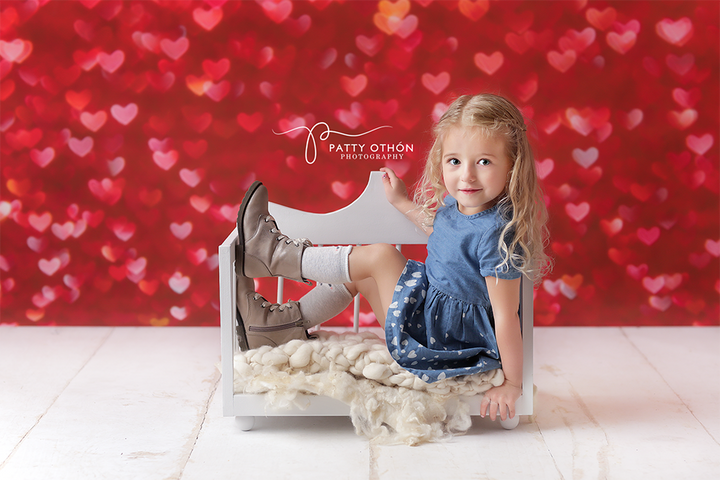 Red Bokeh Hearts - HSD Photography Backdrops 