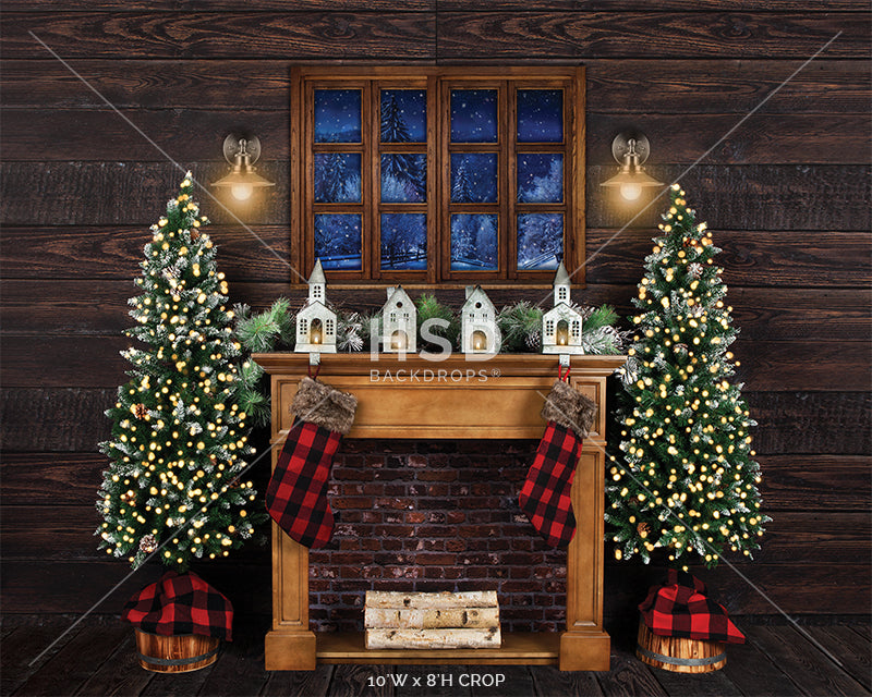 Christmas Cabin - HSD Photography Backdrops 