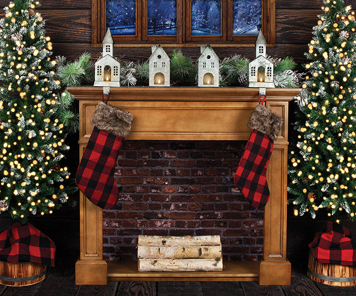 Christmas Cabin - HSD Photography Backdrops 