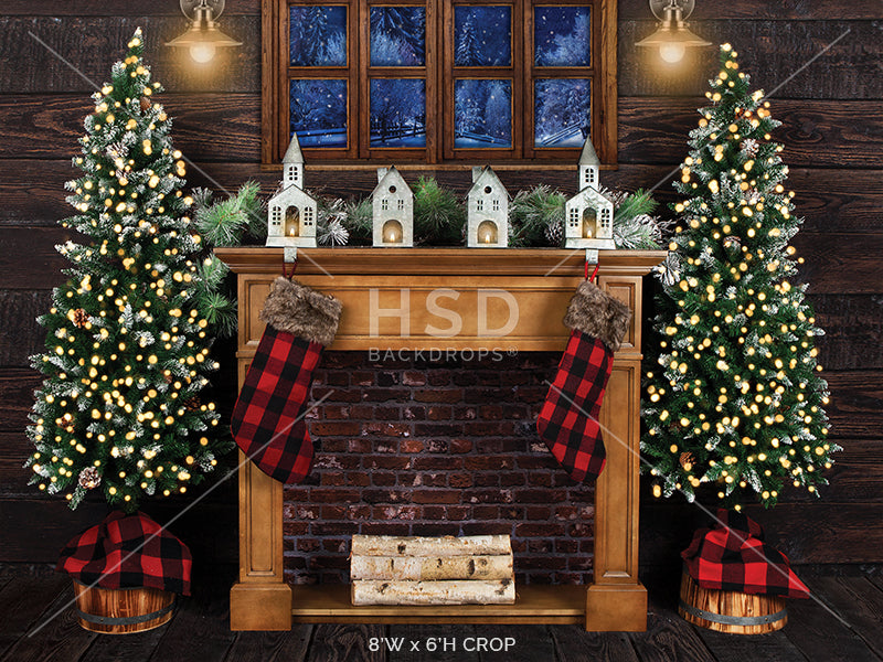 Christmas Cabin - HSD Photography Backdrops 