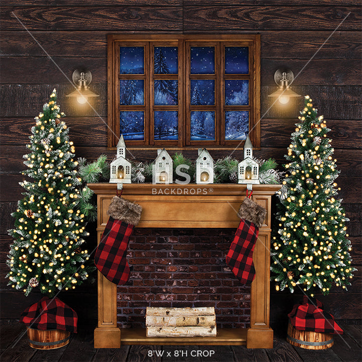 Christmas Cabin - HSD Photography Backdrops 