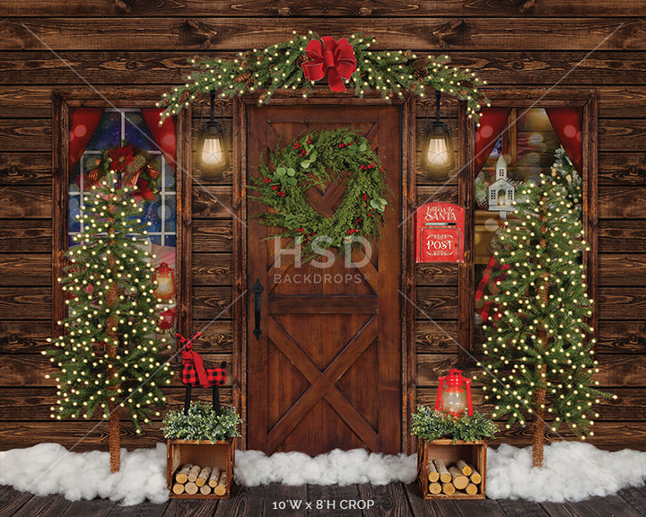 Rustic Christmas Cabin - HSD Photography Backdrops 