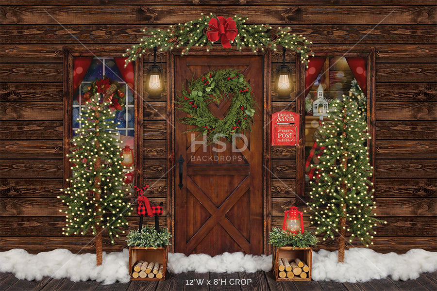 Rustic Christmas Cabin - HSD Photography Backdrops 