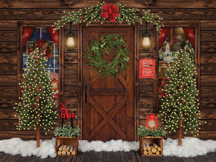 Rustic Christmas Cabin - HSD Photography Backdrops 