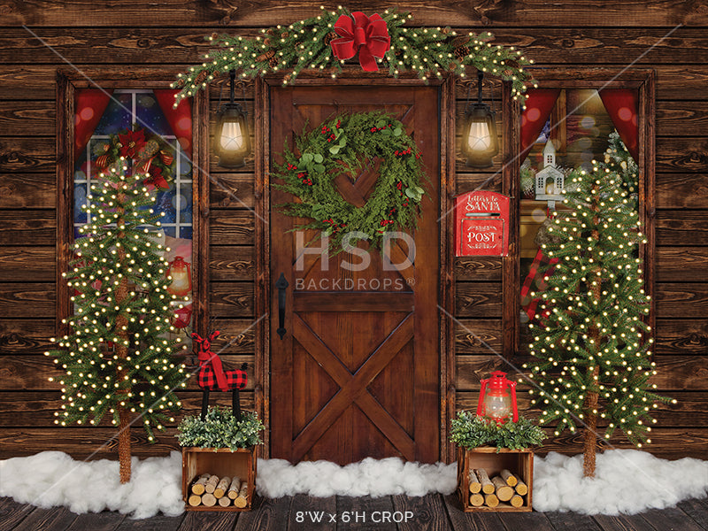 Rustic Christmas Cabin - HSD Photography Backdrops 