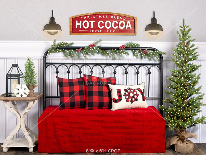 Hot Cocoa Season Headboard (large) - HSD Photography Backdrops 