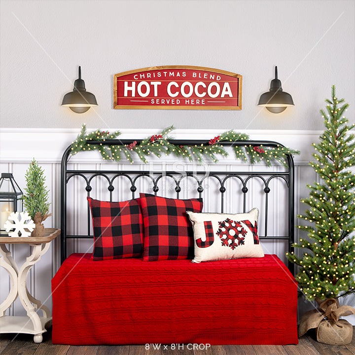 Hot Cocoa Season Headboard (large) - HSD Photography Backdrops 