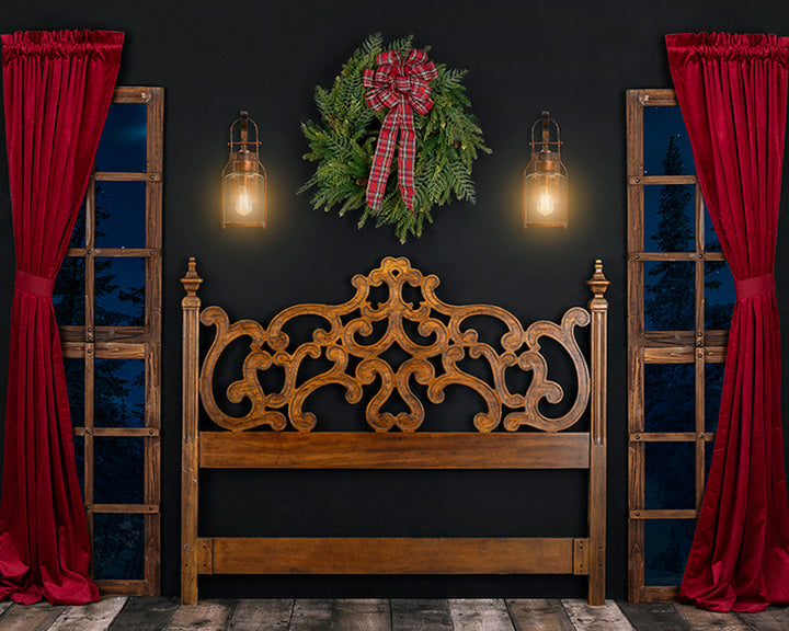 Ornate Christmas Headboard - HSD Photography Backdrops 