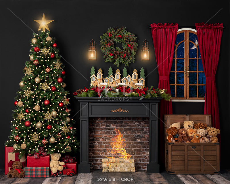 Waiting for Santa (fire) - HSD Photography Backdrops 