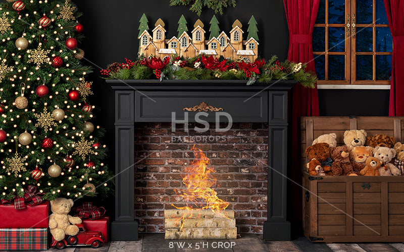 Waiting for Santa (fire) - HSD Photography Backdrops 