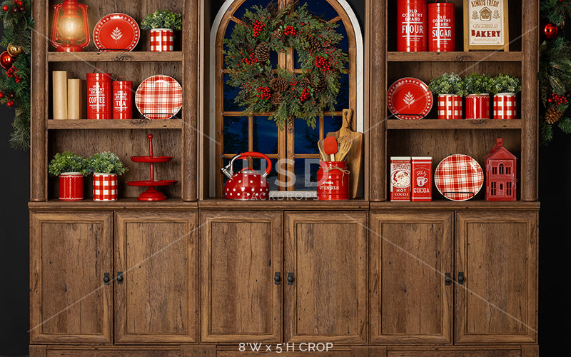 Mrs. Claus' Christmas Kitchen (window) - HSD Photography Backdrops 