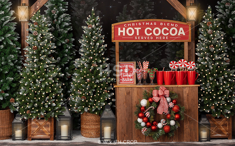 Hot Cocoa Tree Farm (lights) - HSD Photography Backdrops 