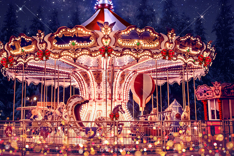 Winter Wonderland Carousel - HSD Photography Backdrops 