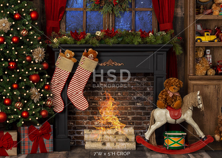 Santa's Room (fire) - HSD Photography Backdrops 