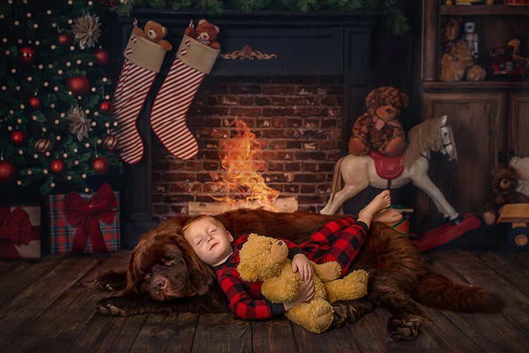 Santa's Room (fire) - HSD Photography Backdrops 