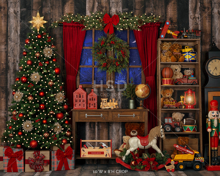 Rustic Santa's Workshop - HSD Photography Backdrops 