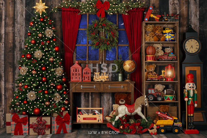 Rustic Santa's Workshop - HSD Photography Backdrops 